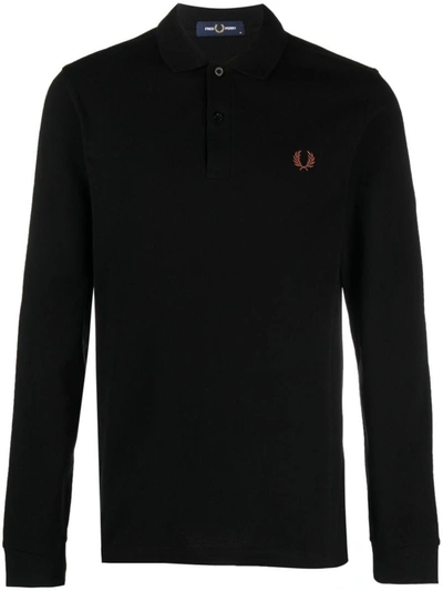 Shop Fred Perry Fp Long Sleeve Plain Shirt Clothing In Black