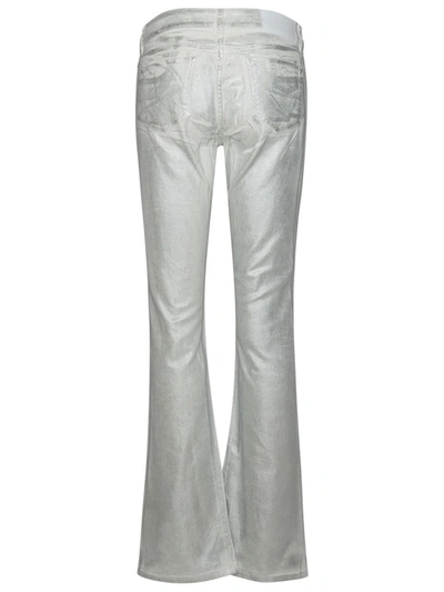 Shop P.a.r.o.s.h . 'ciliegio' Silver Cotton Blend Jeans