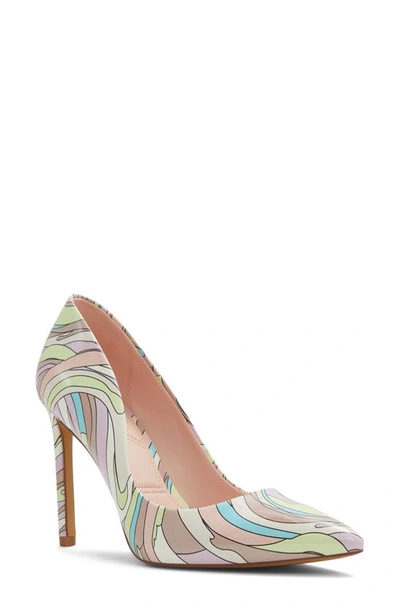 Shop Aldo Lala Pointed Toe Pump In Pastel Multi