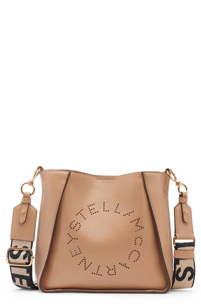 Shop Stella Mccartney Mini Faux Leather Crossbody Bag In 2600 Sand