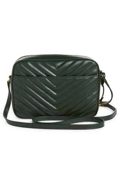 Shop Saint Laurent Lou Leather Camera Bag In Vert Fonce