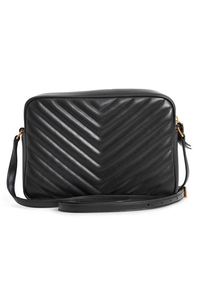 Shop Saint Laurent Lou Leather Camera Bag In Black