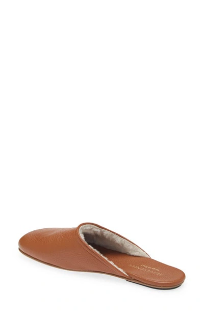 Armando Cabral Quebo Genuine Shearling Lined Slipper In Cuoio