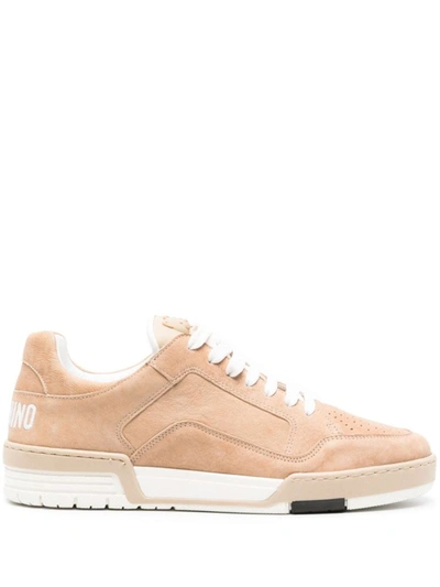 Shop Moschino Sneakers In Sand