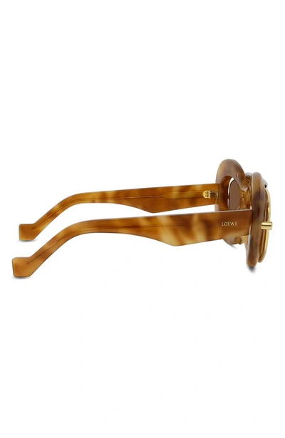 Shop Loewe Double Frame 47mm Small Cat Eye Sunglasses In Blonde Havana / Gradient Brown