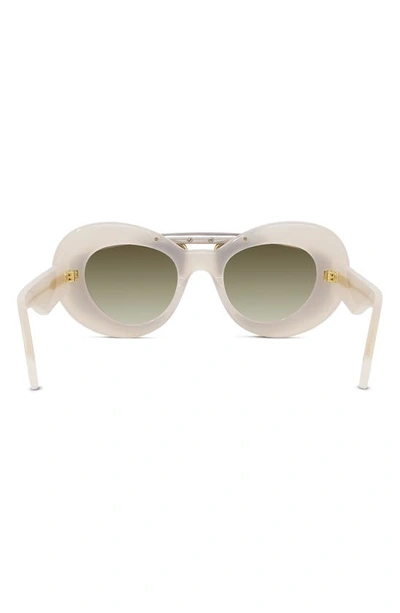 Shop Loewe Double Frame 47mm Small Cat Eye Sunglasses In Ivory / Gradient Brown