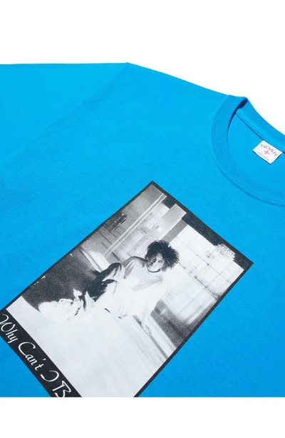 Shop Noah X The Cure 'why Can't I Be You' Cotton Graphic T-shirt In Blue