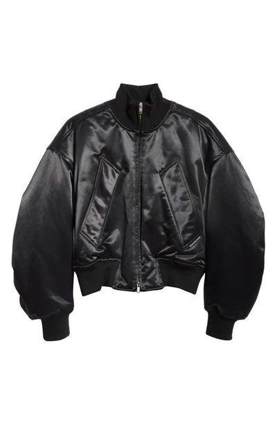 Shop Alexander Wang Sateen Bomber Jacket In Black