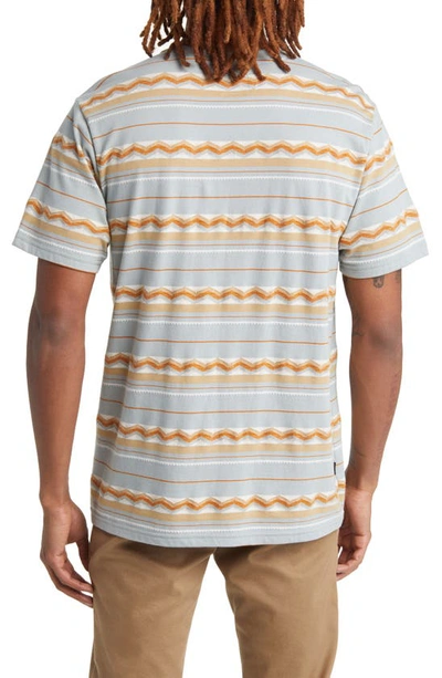 Shop Dark Seas Rosswood Jacquard Stripe Cotton Pocket T-shirt In Iron