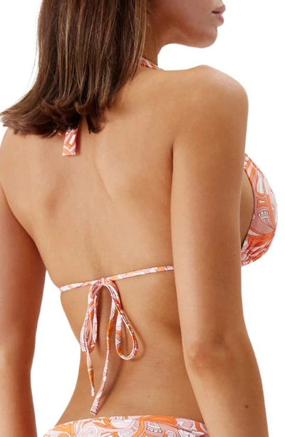 Shop Melissa Odabash Grenada Print Triangle Bikini Top In Mirage Orange