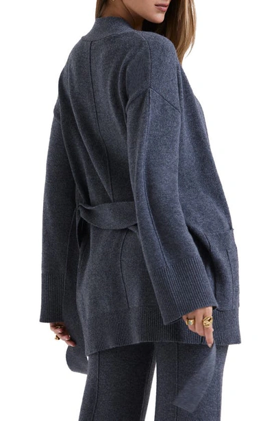 House Of Cb Alaia Wrap Cardigan In Grey Melange