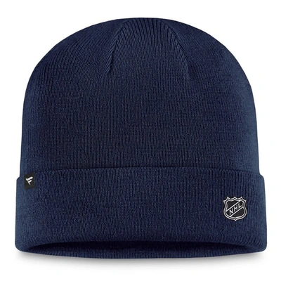 Shop Fanatics Branded  Navy Washington Capitals Authentic Pro Cuffed Knit Hat