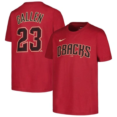 Shop Nike Youth  Zac Gallen Red Arizona Diamondbacks Name & Number T-shirt