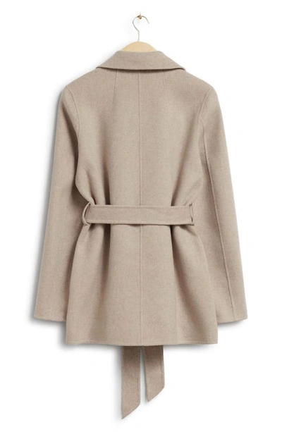 Shop & Other Stories Belted Wool Blend Coat In Mole