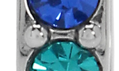 Shop Kurt Geiger London Rainbow Crystal Huggie Hoop Earrings In Blue