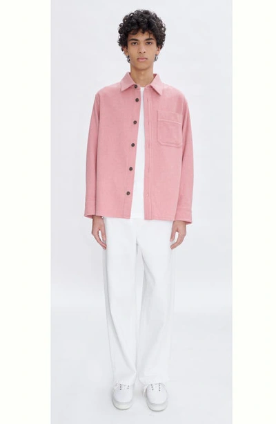 Shop Apc Basile Wool Blend Button-up Shirt Jacket In Faa Pink