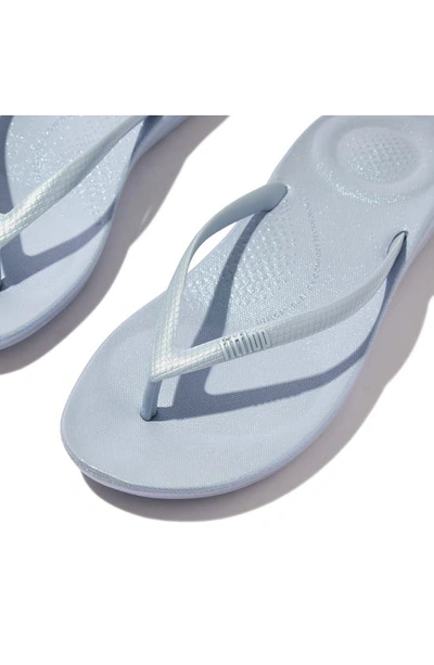 Shop Fitflop Iqushion Flip Flop In Pearlized Skywash Blue