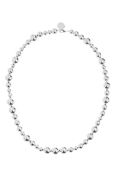 Shop Lie Studio The Elly Beaded Necklace In Silver Plating