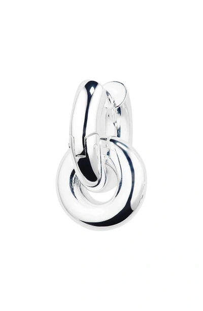 Shop Lie Studio The Esther Huggie Hoop Earrings In Silver Plating