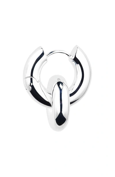 Shop Lie Studio The Esther Huggie Hoop Earrings In Silver Plating