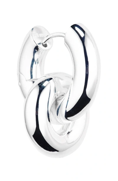 Shop Lie Studio The Esther Huggie Hoop Earrings In Silver Plating