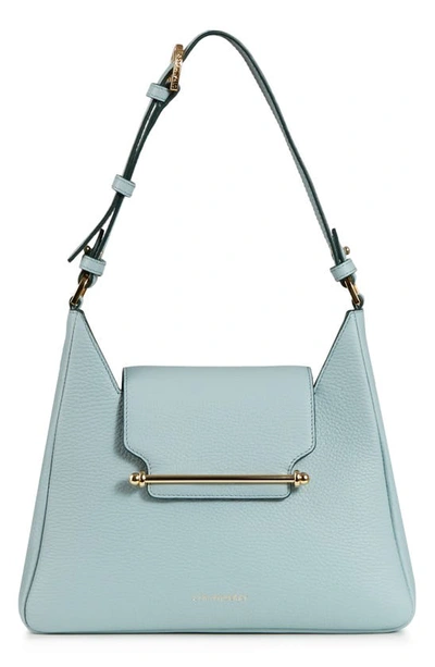 Shop Strathberry Multrees Leather Hobo In Duck Egg Blue