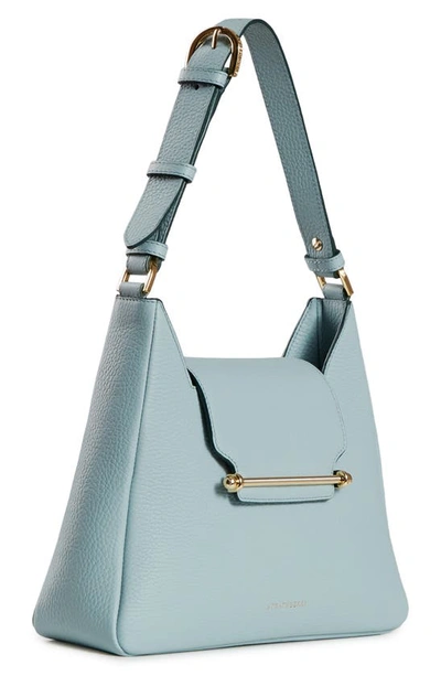 Shop Strathberry Multrees Leather Hobo In Duck Egg Blue