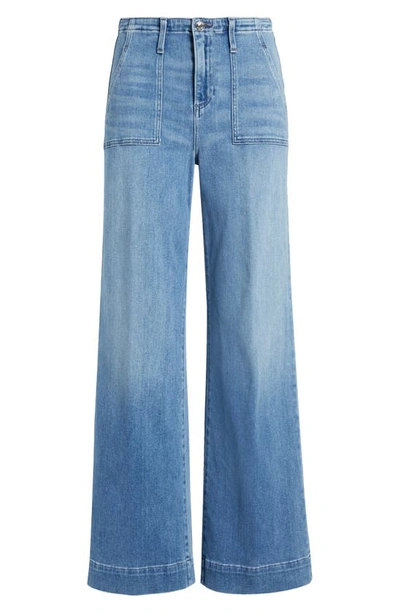 Shop Le Jean High Waist Utility Wide Leg Jeans In Salt Blue
