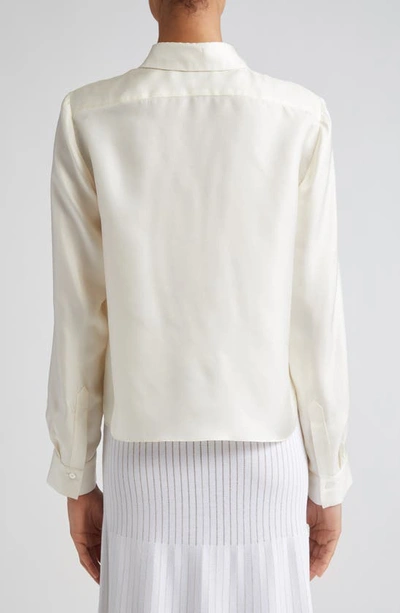 Shop Partow Lara Silk Button-up Top In Ivory