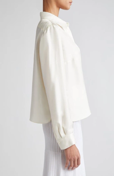 Partow Lara Silk Button-up Top In Ivory