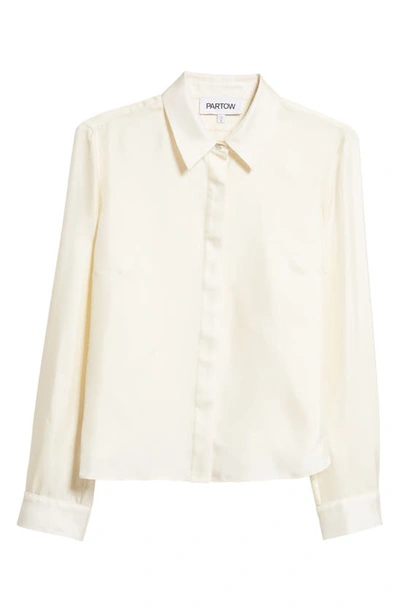 Shop Partow Lara Silk Button-up Top In Ivory