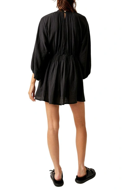 Shop Free People For The Moment Babydoll Minidress In Black