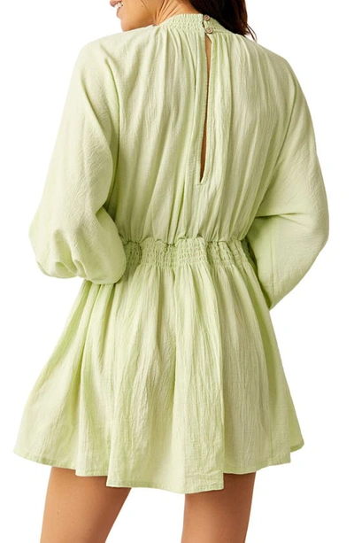 Shop Free People For The Moment Babydoll Minidress In Lime Sorbetto
