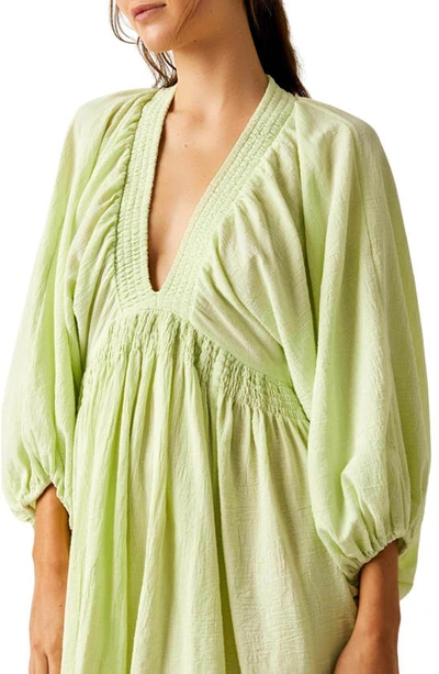 Shop Free People For The Moment Babydoll Minidress In Lime Sorbetto