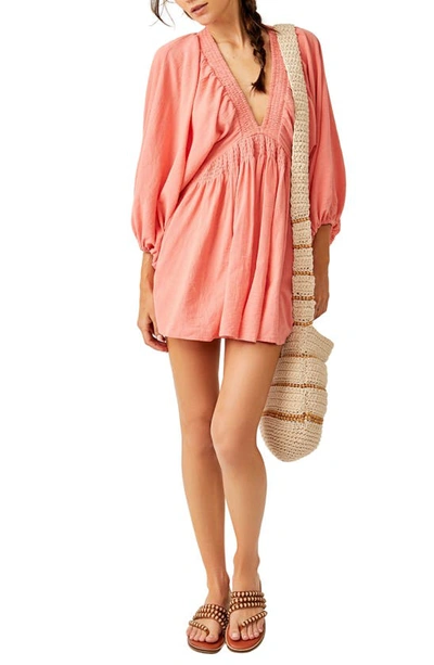 Shop Free People For The Moment Babydoll Minidress In Rosetta