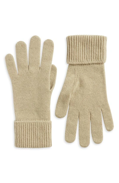 Shop Burberry Equestrian Knight Design Embroidered Cashmere Blend Gloves In Hunter