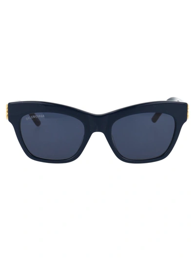 Shop Balenciaga Sunglasses In 007 Blue Gold Blue