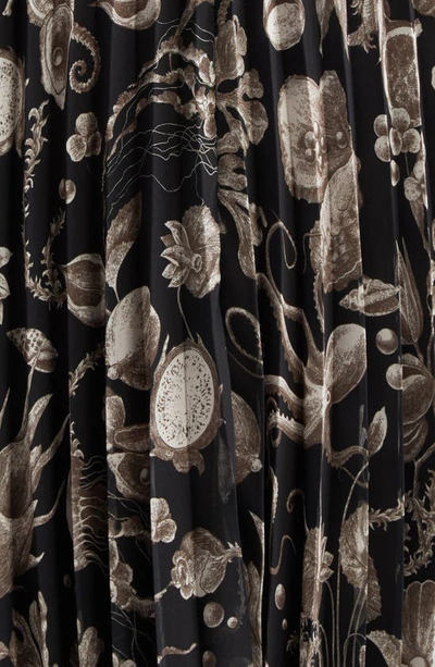Shop Jason Wu Collection Marine Print Asymmetric Chiffon Dress In Black/ Parchment