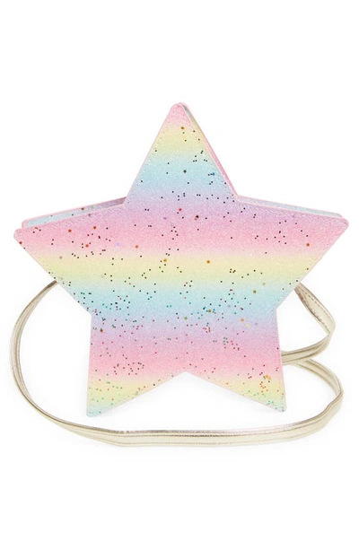 Shop Capelli New York Kids' Glitter Star Crossbody Bag In Pink Multi