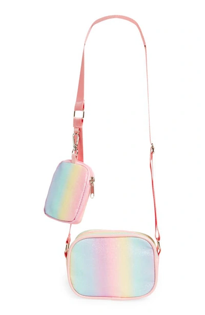 Shop Capelli New York Kids' Glitter Crossbody Bag In Pink Multi