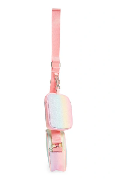 Shop Capelli New York Kids' Glitter Crossbody Bag In Pink Multi