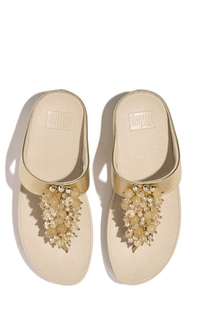 Shop Fitflop Fino Bauble Bead Flip Flop In Platino