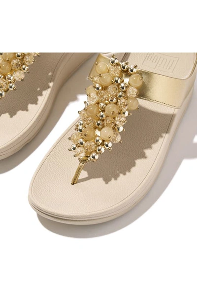 Shop Fitflop Fino Bauble Bead Flip Flop In Platino