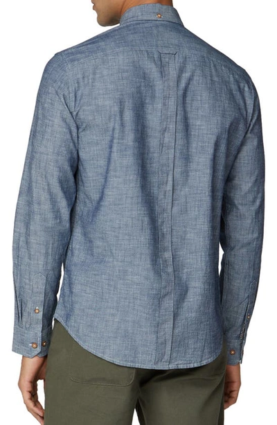 Shop Ben Sherman Cotton Chambray Button-down Shirt In Dark Navy