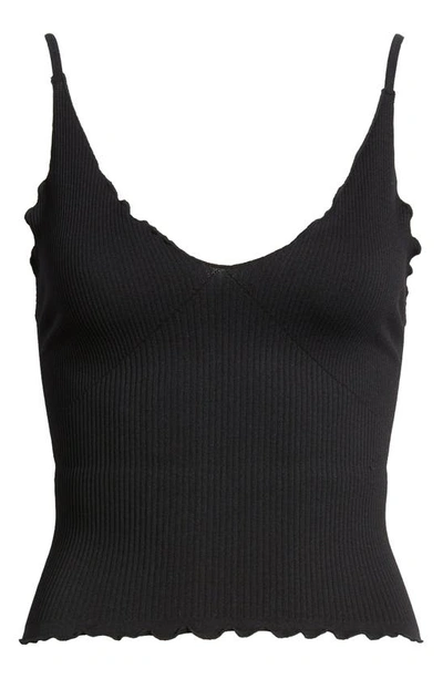 Free People Easy To Love Rib Crop Cami In Black