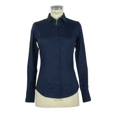 Shop Made In Italy Blue Cotton Shirt