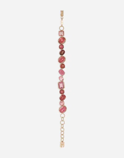 Dolce & Gabbana Anna Bracelet In Red Gold 18kt With Toumalines In レッド