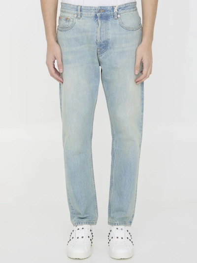 Shop Valentino Jeans With Vlogo Signature In Blue