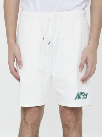 Shop Autry Logo Bermuda Shorts In White