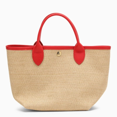 Shop Longchamp Red/beige S Le Panier Bag